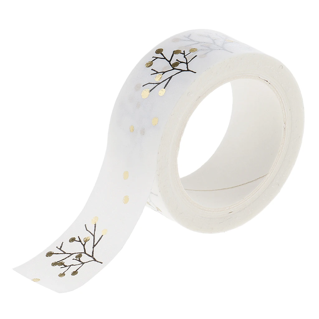 5 Meters/ Roll DIY Hot Gold Flower Washi Tape Decorative Sticky Paper Masking Tape Self Adhesive Tape Scrapbooking Tape Planner