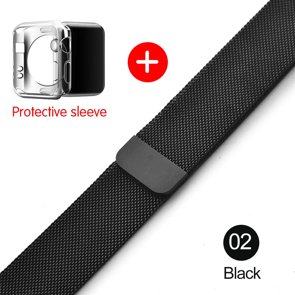 Milanese loop strap for apple watch band 42mm/38/44/40mm Stainless Steel metal Bracelet watchband for iwatch 4/3/2/1 Accessories