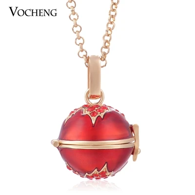 Vocheng шар, гармония медный металлический красочный кленовый лист стиль 3 цвета ожерелье с подвеской в форме клетки с цепочкой из нержавеющей стали VA-085 - Окраска металла: C