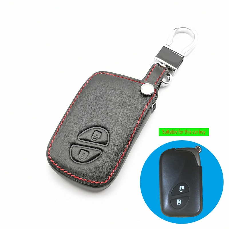 

Leather Car Key Case Cover For Smart Key Lexus ES 300 h 250 350 GS RX CT200h CT200 ES240 GX400 LX570 RX270 2 Buttons Remote