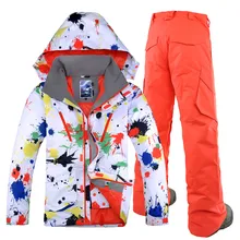 Мужской лыжный костюм от бренда Gsou, ветронепроницаемый, водонепроницаемый, дышащий, теплый, утолщенный, уличная спортивная одежда, мужской, сноуборд, лыжный костюм, комплект