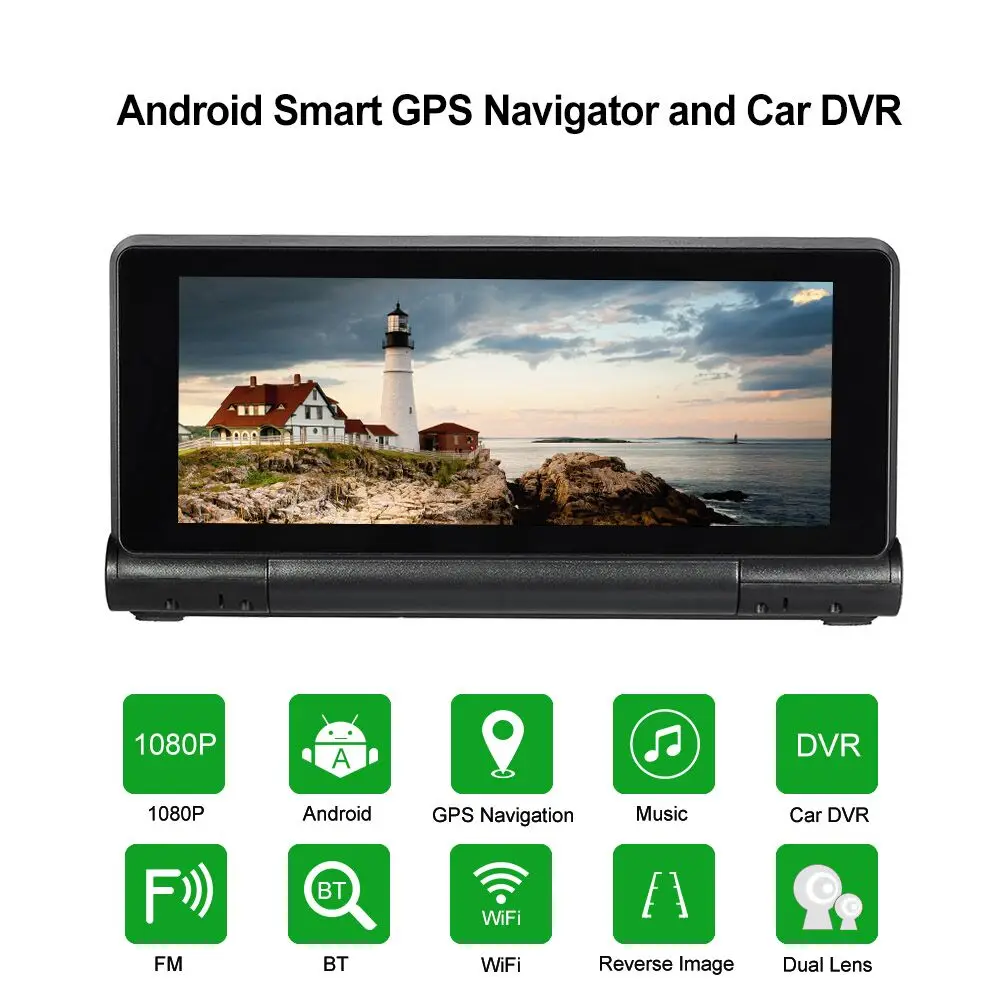 

SADALOS Newest Android car gps navigation DVR HD display support diverse language with two camera