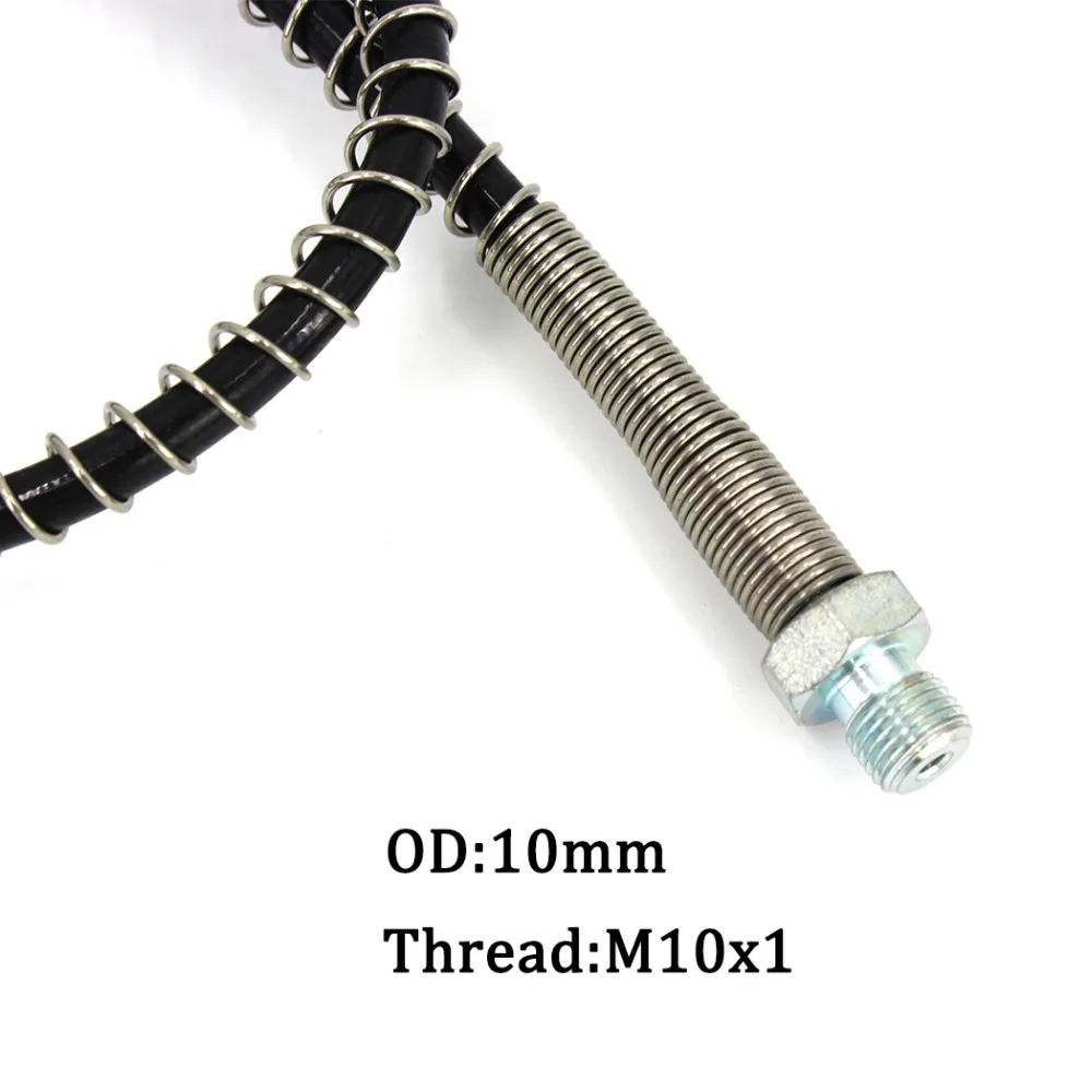 100 см длинный шланг высокого давления с пружинной обмоткой M10x1 Мужская резьба PCP Пневматика воздушный насос для заправки нейлоновый черный шланг