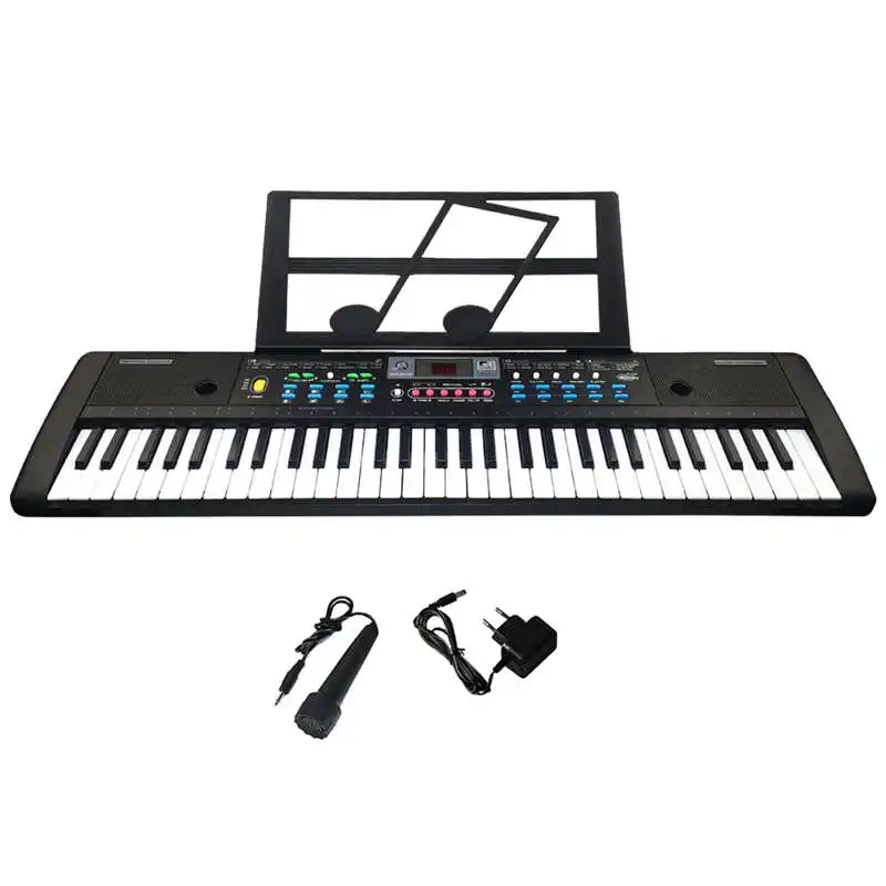 61 клавишная цифровая электронная клавиатура и микрофон электрическая светодиодная музыка