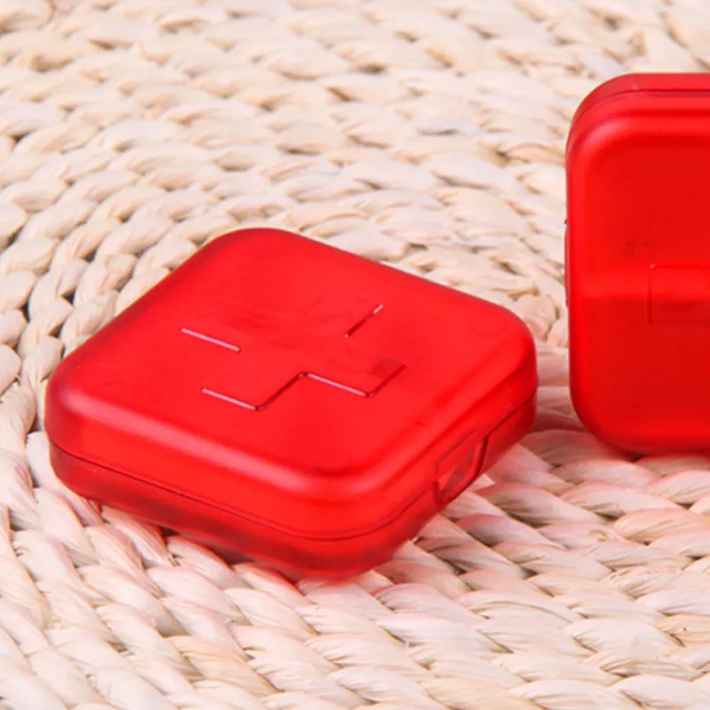 New Portable 4 Slot Medicine Case Organizer Plastic Pill Drug Boxes Container Compartment Medicine Tablet Holder TB Sale