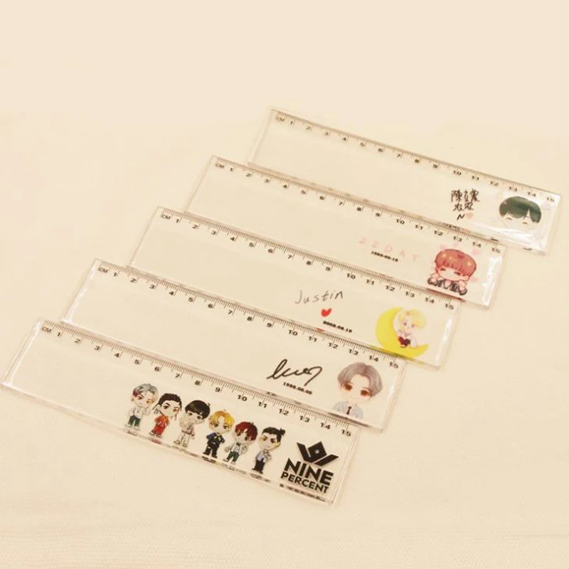

1 Pcs Hot Idol Producer Nine Percent Plastic Straight Ruler Stationery Measuring Rulers School Students Fans Supplies