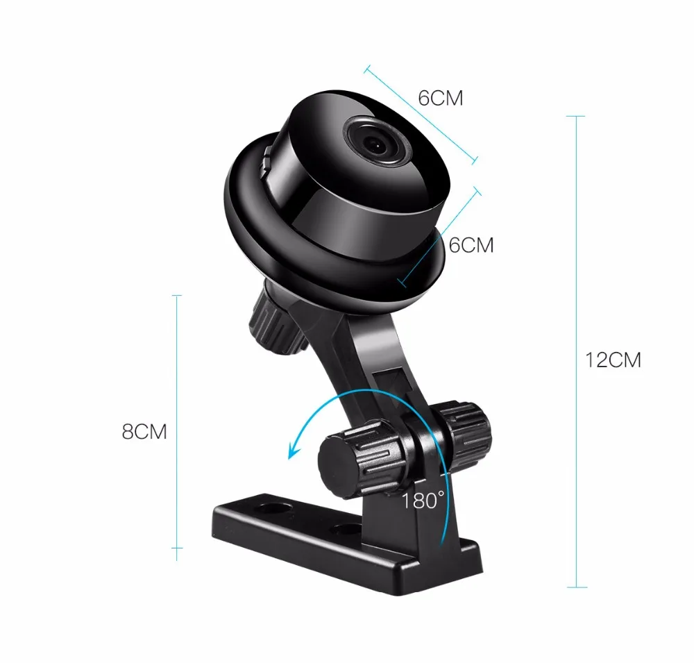 AZISHN 180 градусов wifi 720 P HD IP камера с двухсторонней аудио поддержкой TF карты