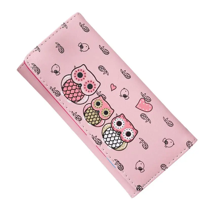 MOLAVE кошелек женский простой ретро с принтом Совы Длинный кошелек Портмоне Визитницы Прямая AP30 - Цвет: Pink