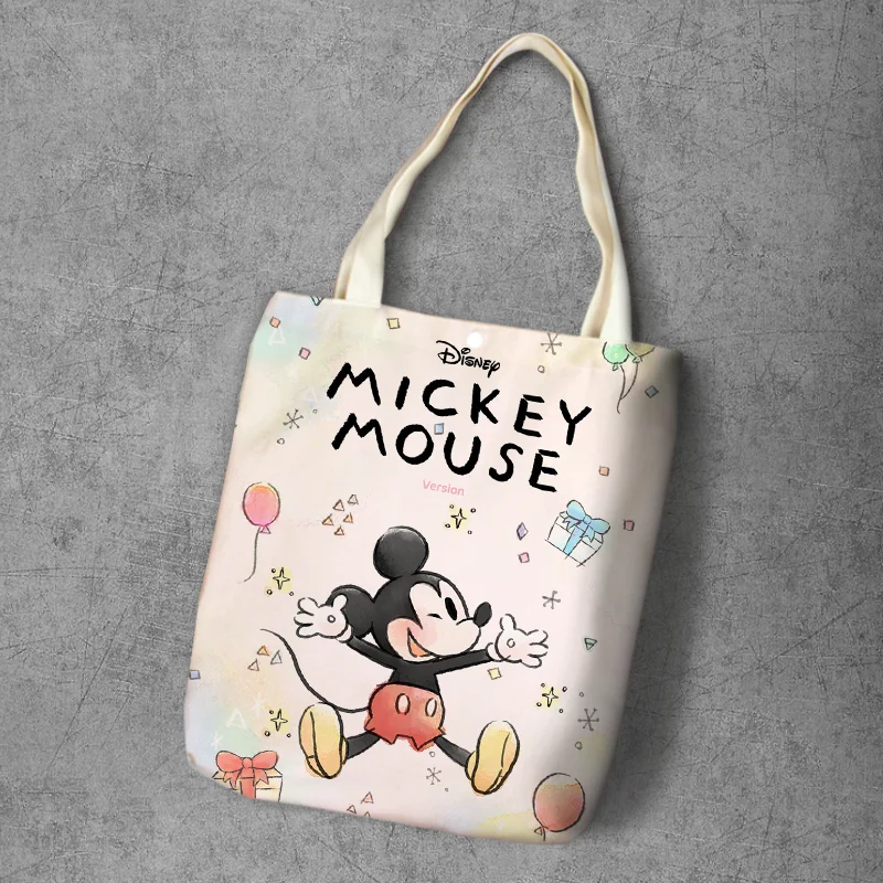Плюшевый Рюкзак disney, Мультяшные сумки, дамская сумка для покупок, Холщовая Сумка с Микки Маусом и Минни, сумка на плечо, сумки-тоут, розовая сумка с Микки Маусом