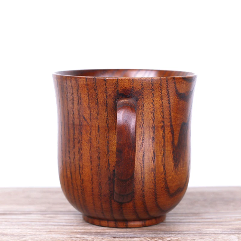 250ml Jujube Wood Mug Japanese Style Wooden Tea Cups with Handgrip Hand-made Wood Cups for Coffee Milk Home Bar Drinking Cups (4)