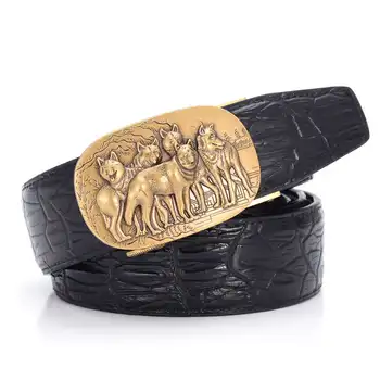

Leather belt for Men Retro buckle NEW Men Automatic Buckle Belt Vintage Buckle , Stap Animal agio width:3.6cm,length:110-125cm