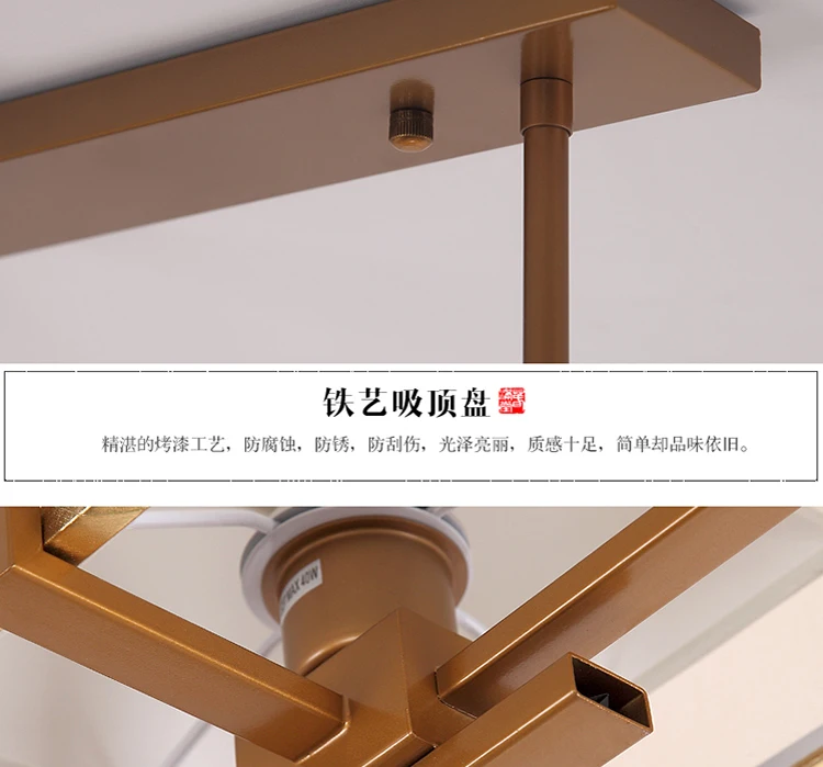 Новый Кулон в китайском стиле освещающий современный минималистский антикварный персонализированный креативный прямоугольный Ресторан