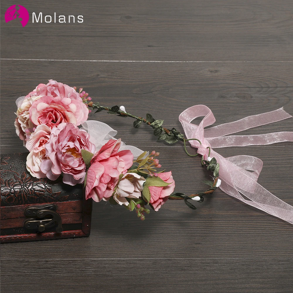 

MOLANS Muti-color Stimulation Flower Leaves Fashion Hairbands for Women Four Colors Handicraft Woven Rattan Wedding Headpiece