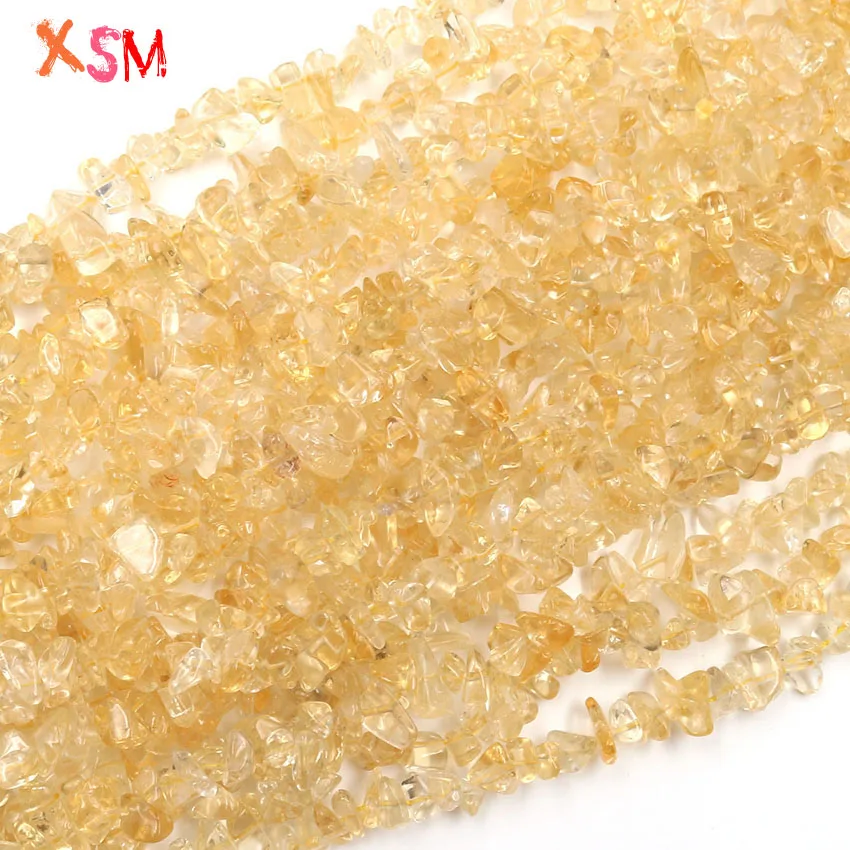 Irregular Gravel 5-8mm Chips Stone Natural Citrines Yellow Crystal Beads For Jewelry Making DIY Bracelet Necklace | Украшения и