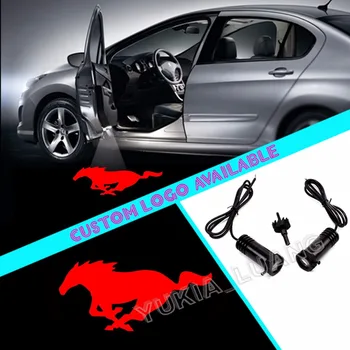 

2x Red Horse Pony Logo LED Lights Car Door Laser Projector for Ford Mustang