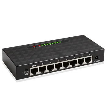 

KuWFi Mini 8 Port Fast Switch 10/100Mbps Network Switch HUB Fast LAN Ethernet Network Desktop Switches Adapter Black