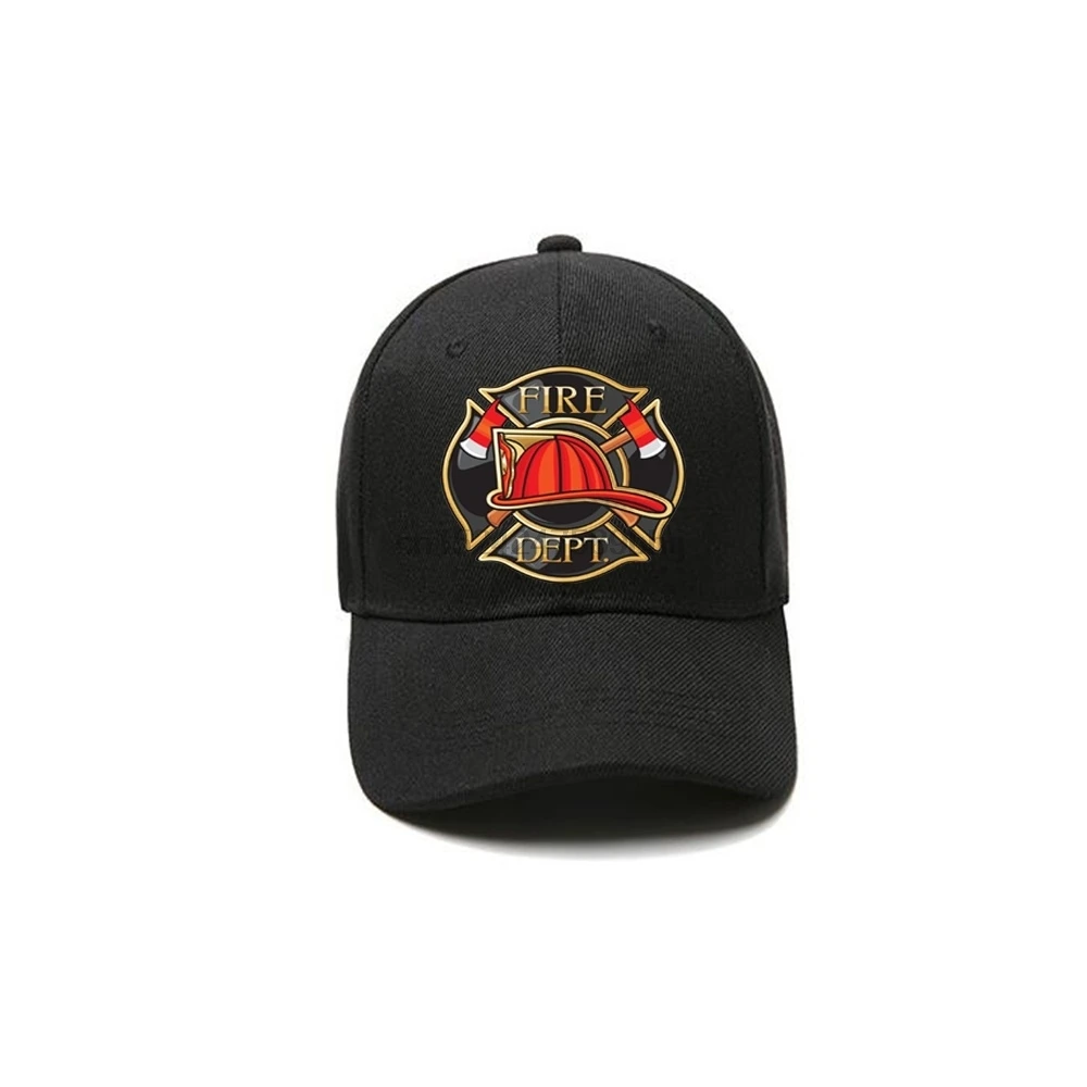 

Black and White Fire Department Firefighters Fire Fighters Cap Hat Unisex Adjustable Size