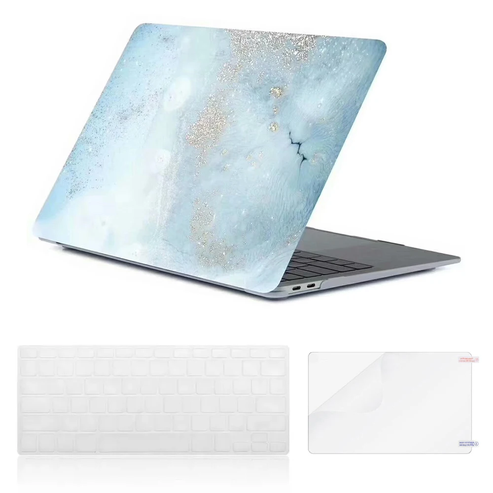 

Marble Laptop Shell Case Keyboard Cover Screen Protector for MacBook Air Pro Retina 12 13 15 for mac book Pro 13.3 15.4 inch