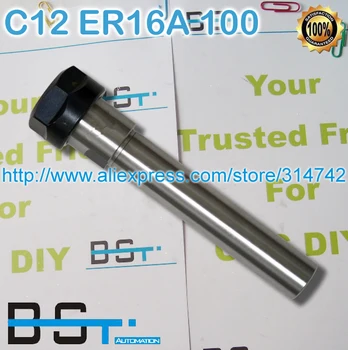 

New C12 ER16A 100L Collet Chuck Holder 100mm Extension Straight Shank for ER16 Collet with ER16A Nut