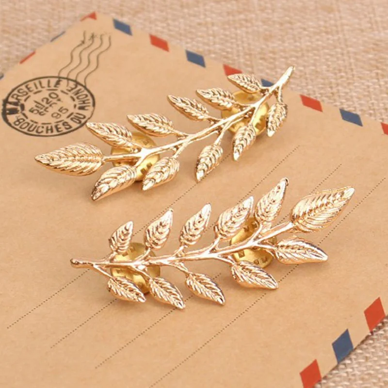 1Pair Trendy Brooch Jewelry Exquisite Tree Leaf Pins Brooches For Women