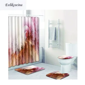 

Free Shipping 4pcs Printing Photo Banyo Bathroom Carpet Toilet Bath Mats Set Non Slip Pad Tapis Salle De Bain Alfombra Bano