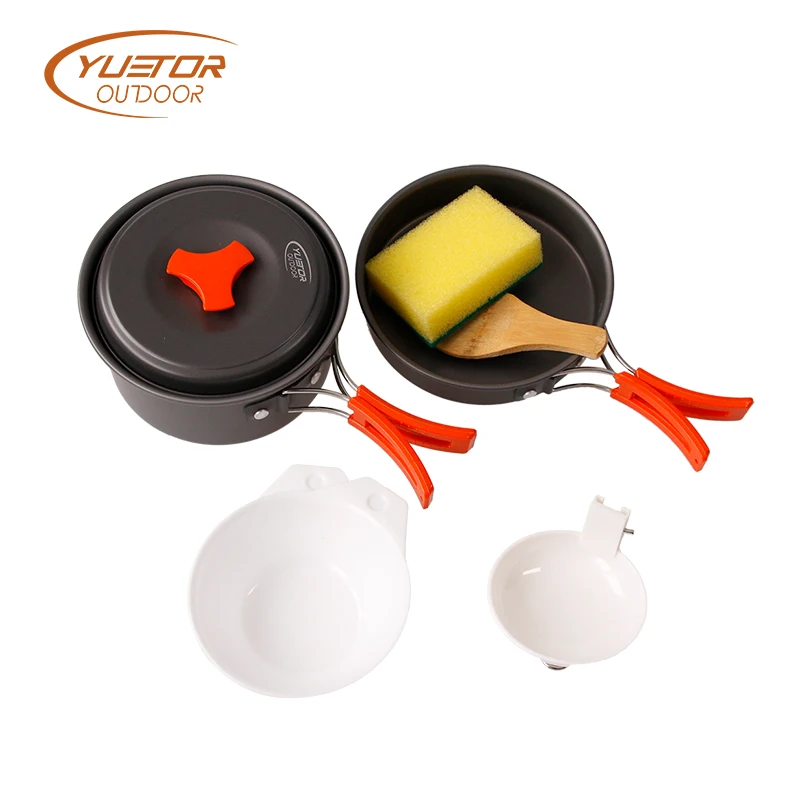 YUETOR al aire libre 1-2 personas de utensilios de cocina de aleación de aluminio de Camping vajilla olla Pan cocina para hacer senderismo Picnic barbacoa YUETOR al aire libre 1-2 personas de utensilios de cocina de aleación de aluminio de Camping vajilla olla Pan cocina para hacer senderismo Picnic barbacoa