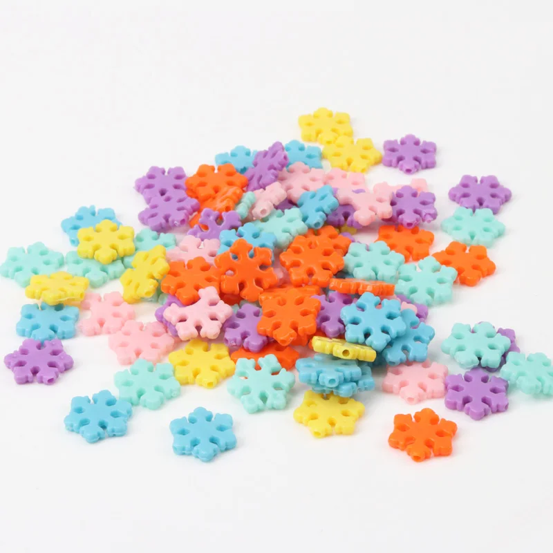 

Mix Colorful Snowflake Shape Acrylic Spacer Beads For Decoration Jewelry Making DIY Accessories 12mm 100pcs