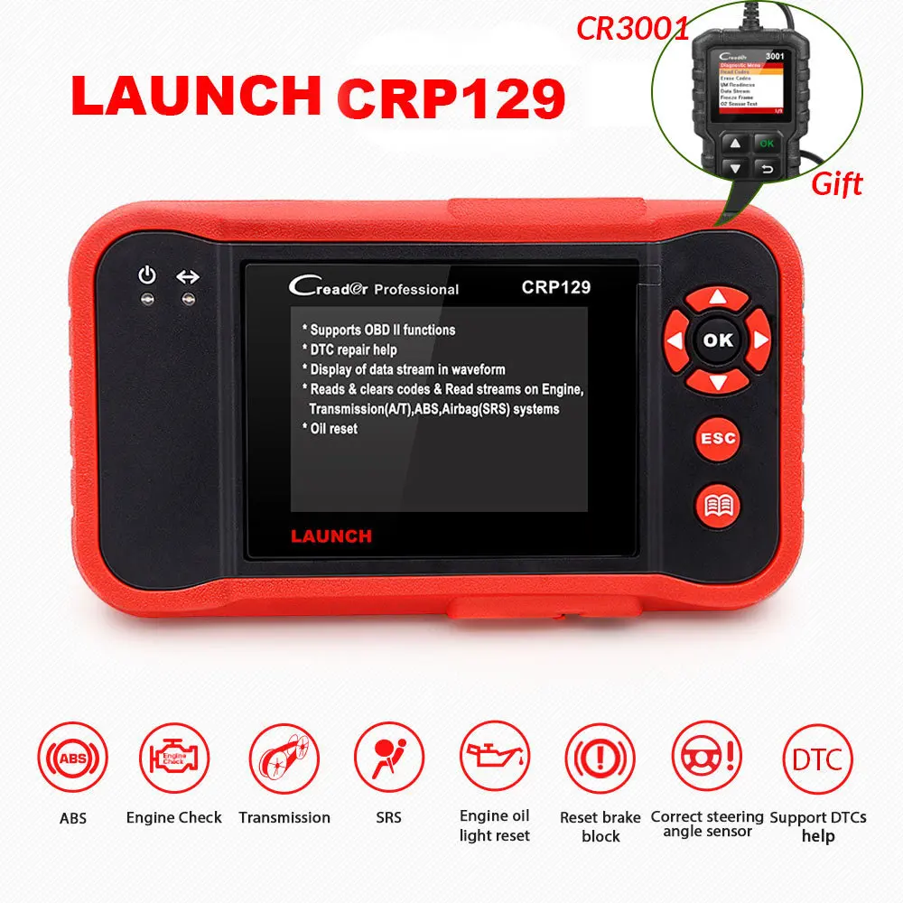 X431 Crp129e Crp123e Crp129 Crp123 Creader Viii Obd2 Diagnostic Tool For Eng/at/abs/srs Multi-language Free Update - Цвет: CRP129