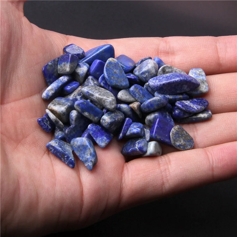 100 г натуральный камень рок кристалл кусочки гальки бусины Исцеление Кристалл барабанные каменные минералы гравий образец энергии декоративный камень - Цвет: 17 Lapis Lazuli