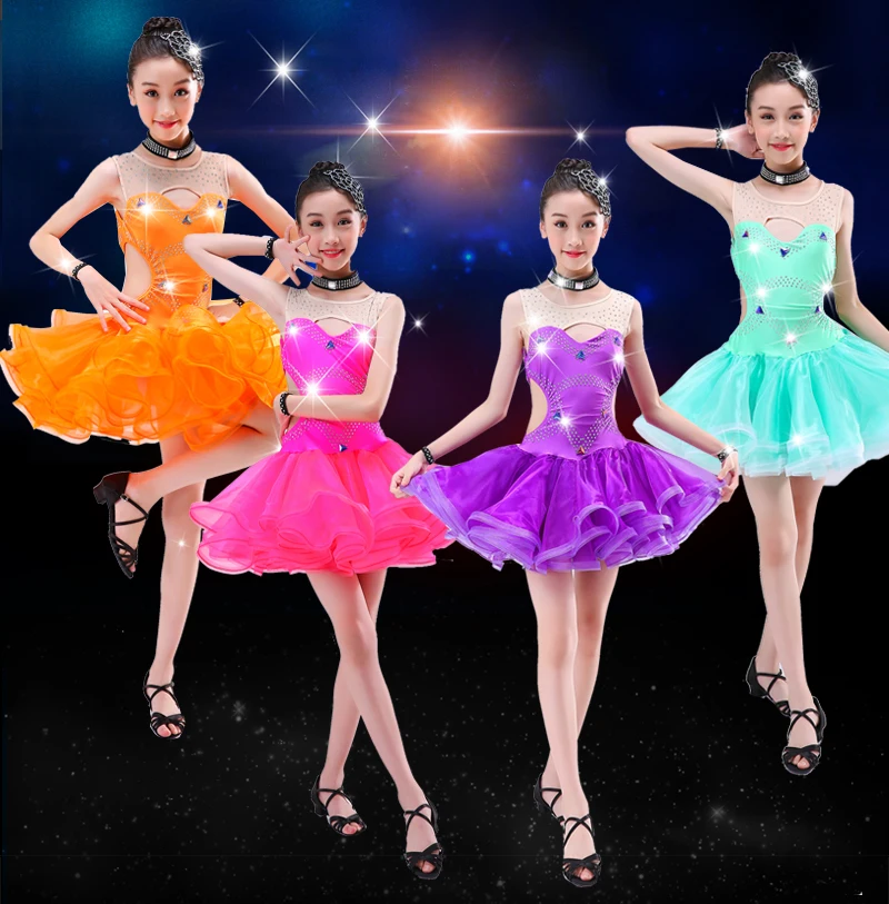 Girls Latin Dance Costumes Children Performance Clothing Tassels Competition Clothes | Тематическая одежда и униформа