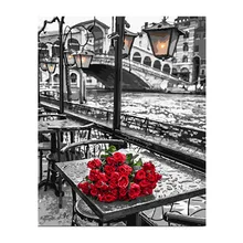 

Painting By Number Frameless Acrylic Paint On Canvas Drawing Pictures by Numbers Home Decoration Unique Gift Red Rose Wall Art