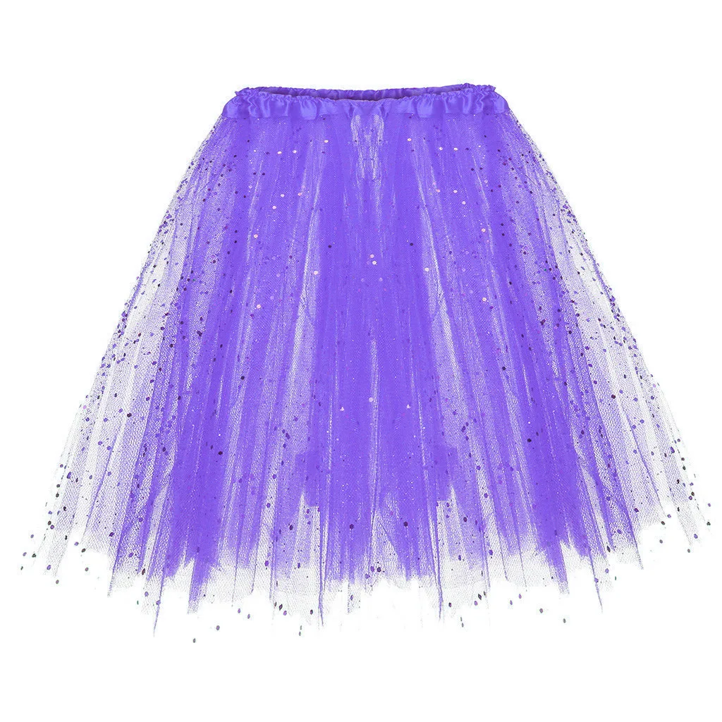 

Feitong Women Spring Summer Skirts Paillette Elastic 3 Layered Short Skirt Ladies Tutu Female Dancing Skirt saia feminina