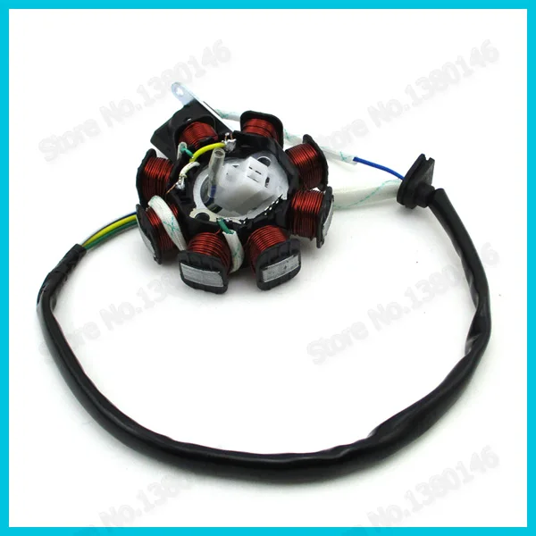 Riloer 8x Coil Stator for 4-stroke Scooter and Moped GY6 50cc-150cc, Black
