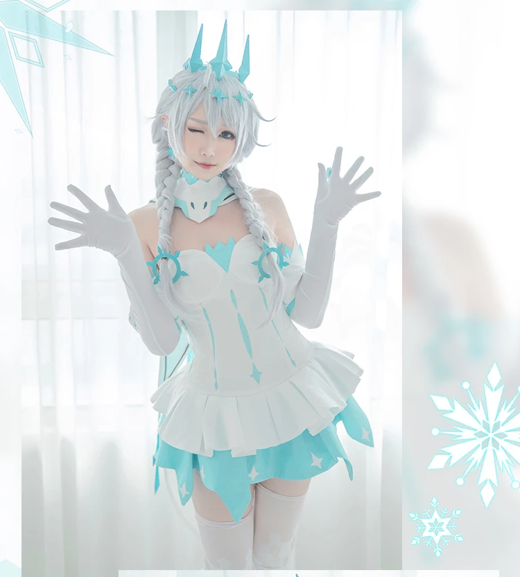 

Anime Cosplay Costume Honkai Impact 3rd Kiana Kaslana Winter Princess Dress Z