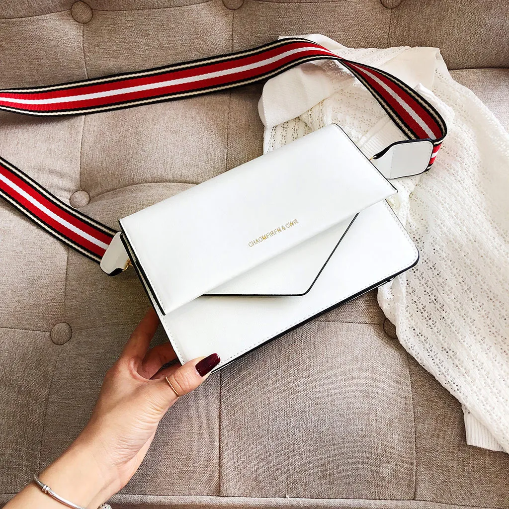 Британская мода, простая маленькая квадратная сумка, женская дизайнерская сумка, искусственная кожа, двойная сумка на плечо, сумки на плечо для мобильного телефона - Цвет: Белый