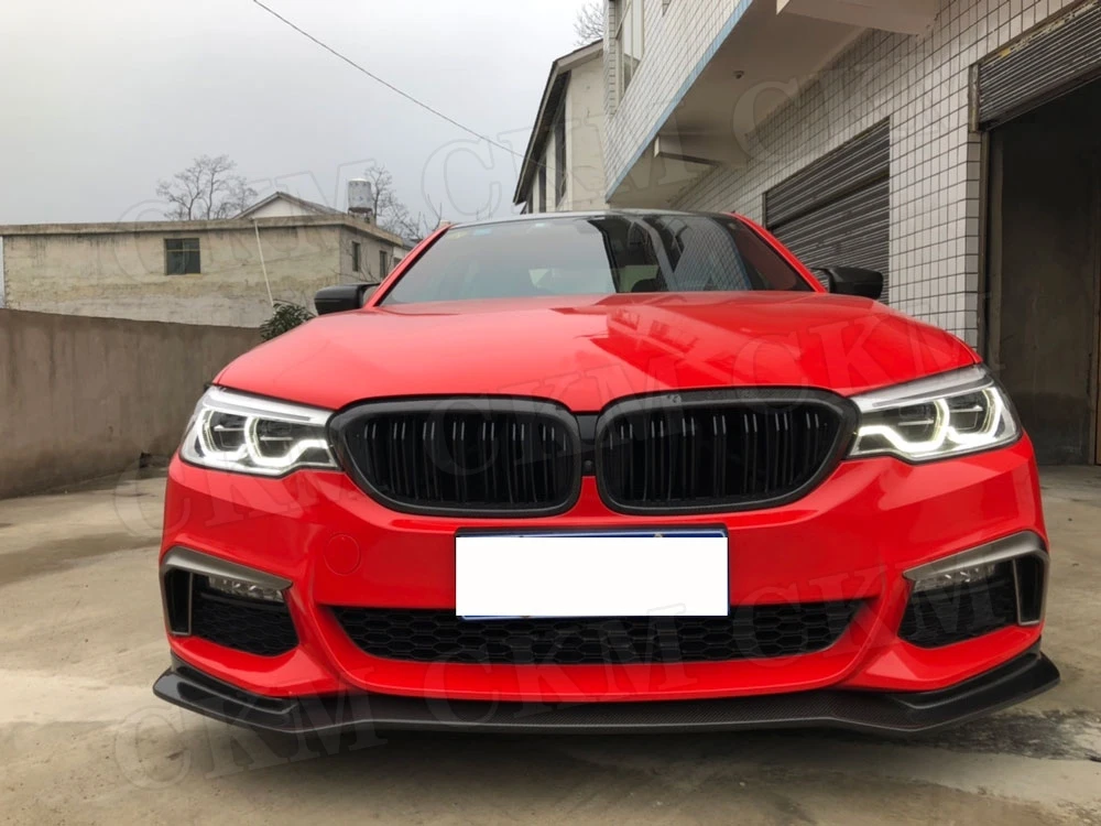 Для BMW 5 серии G30 G31 G38 520i 530i 540i M Sport углеродное волокно передний бампер спойлер подбородок фартук