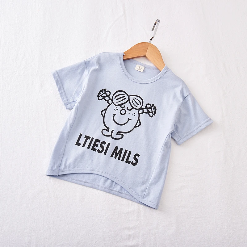 Детская одежда, летняя одежда, Милая футболка с короткими рукавами и рисунком для мальчиков и девочек