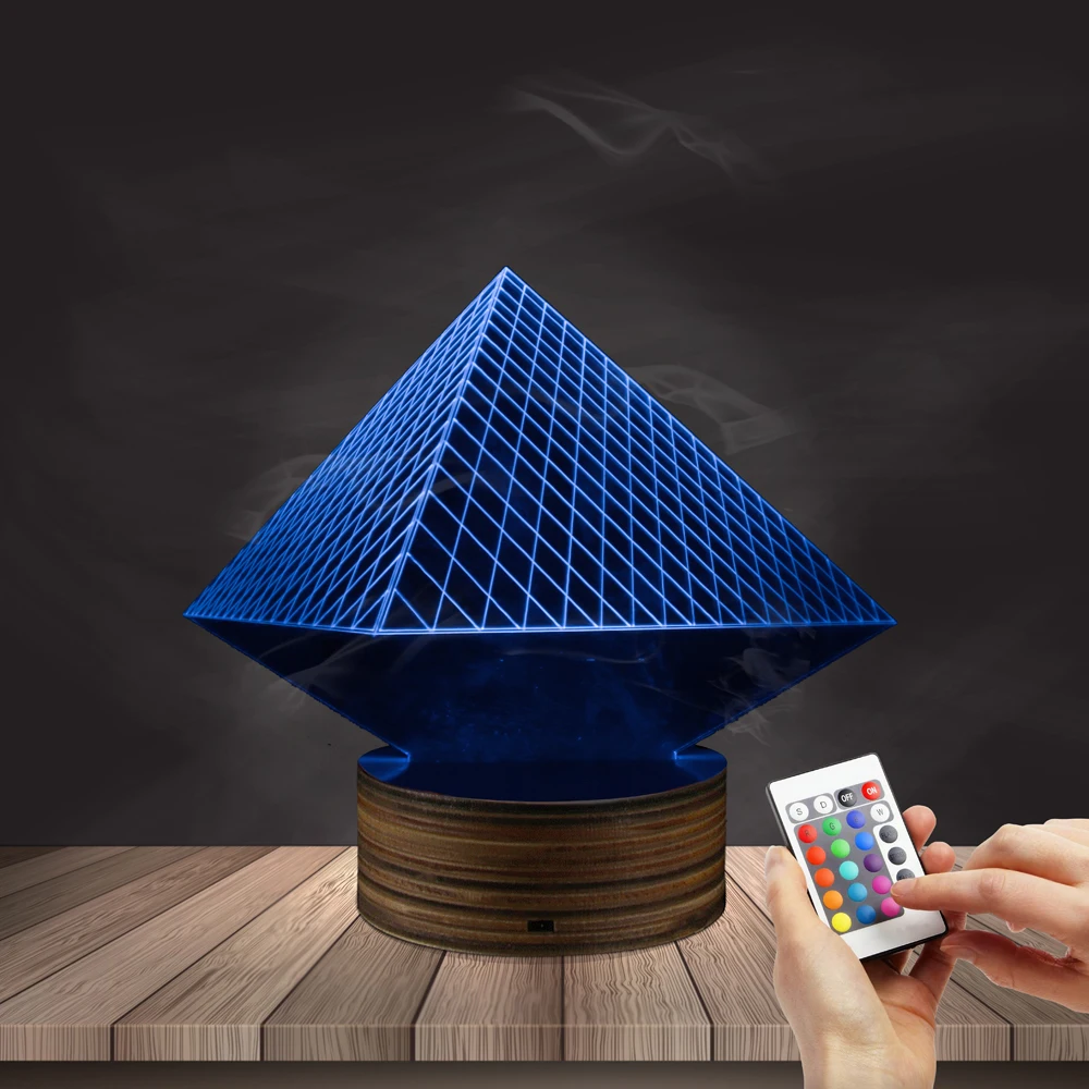 Buy 1Piece Novelty LED Light Egypt Pyramid 3D Emblem