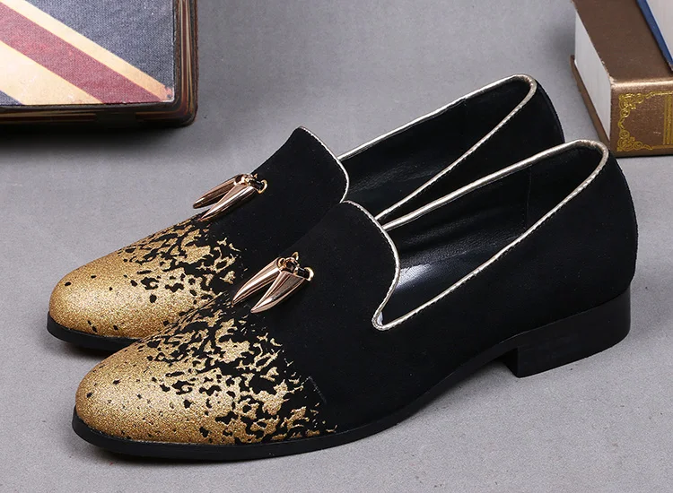 black and gold evening shoes