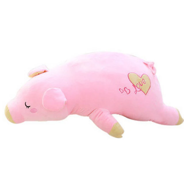 Fancytrader Lovely 90cm Big Cartoon Pig Plush Pillow 35inch Giant Soft Animal Pink Pigs Stuffed Toy Doll Gifts for Children