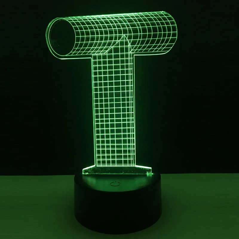 Светодиодный ночник с 26 буквами сделай сам 7 цветов сменный аккумулятор 3D
