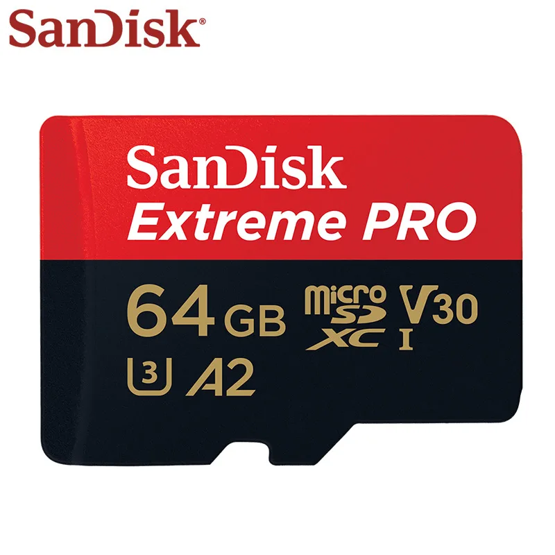 Двойной флеш-накопитель SanDisk Extreme Pro Micro SD Card 64 Гб 128 ГБ 256 Гб 400 ГБ 512 A2 U3 V30 карта памяти SDXC карты 170 МБ/с. TF карта с адаптером селфи-Стик