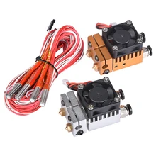 3D Химера Hotend Комплект двойной Цвет 2 в 2 экструдера мульти-штранг-прессования все металлические V6, двойной экструдер, полностью закрытый корпус с двумя 0,4 мм/1,75 мм 3D части принтера