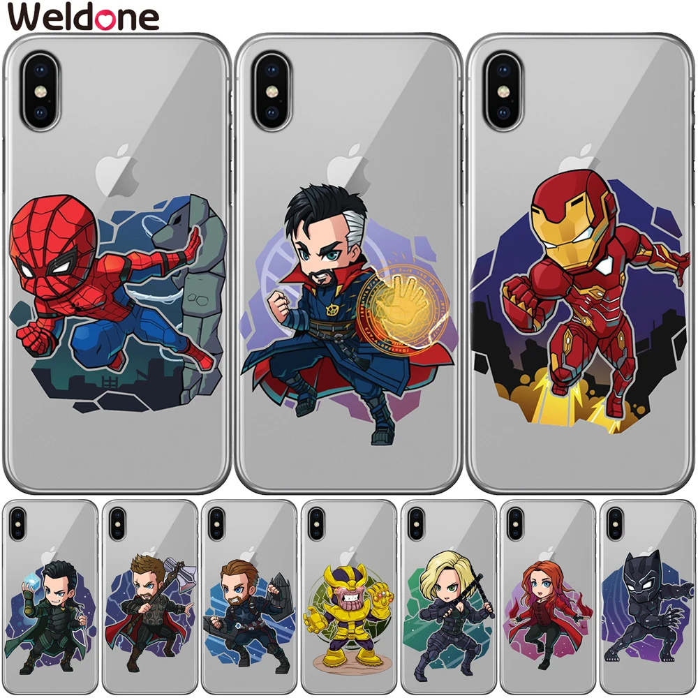 

Cool Marvel The Avengers Case For iPhone XS Max XR X 7 6s 8 Plus xs 5S SE avengers ironMan Spiderman Silicone Cases Covers Etui