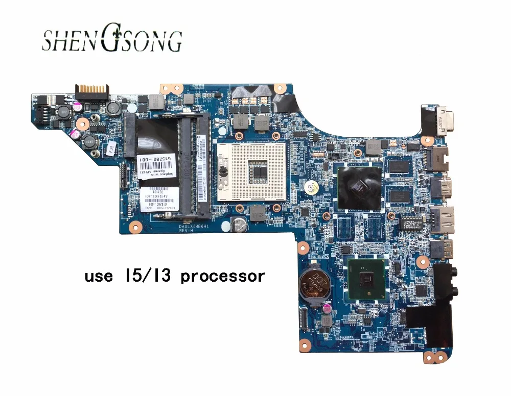 Acheter 630280 001 Livraison Gratuite ordinateur portable carte mère pour HP DV6 DV6 3000 HM55 Entièrement testé carte mère DA0LX6MB6F2 DA0LX6MB6H1