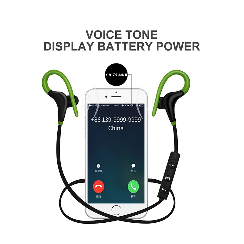 YODELI Bluetooth Headset Wireless Earphones Headphones with Microphone Sport Waterproof Stereo Earbuds for iPhone 8 Mobile Phone (9)