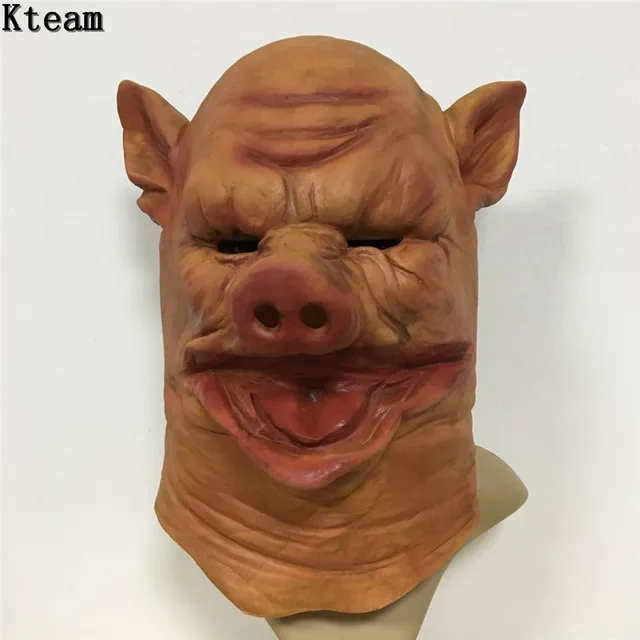 Newest Horror Pig Head Mask Halloween Party Cosplay Scary Pig Mask