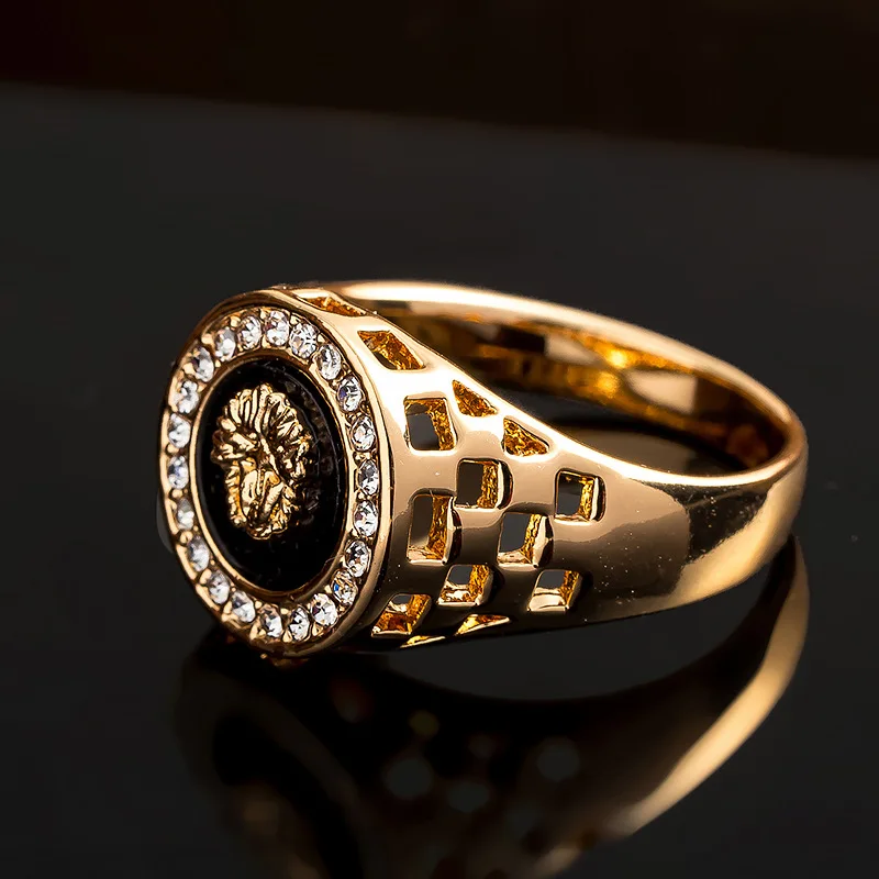 Хип-хоп кольцо с головой льва для мужчин Серебро Золото Цвет панк кольцо модное кольцо большого размера