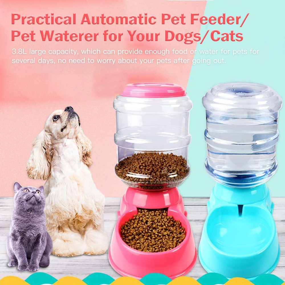 automatic pet feeder and waterer