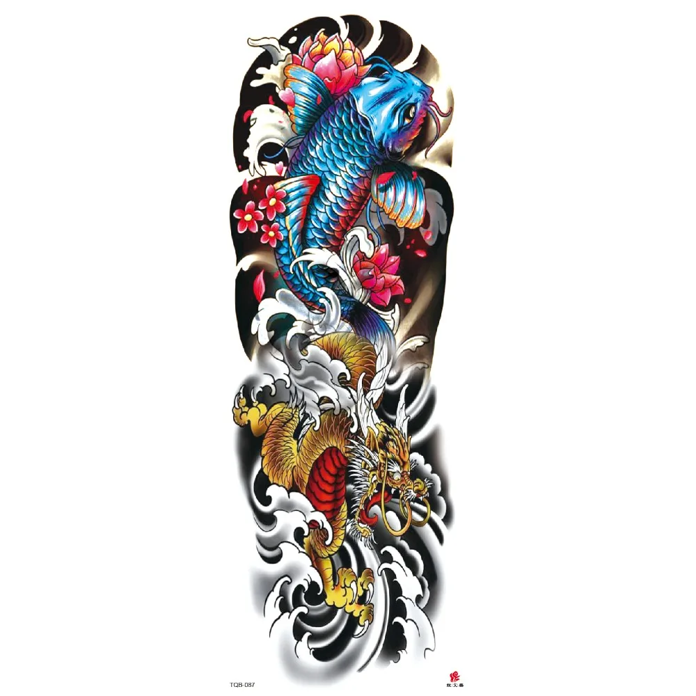 Временные тату-наклейки для мужчин полный тела искусство татуировки на руку 48*17 см большой водонепроницаемый тату девушка водонепромокаемое флеш тату